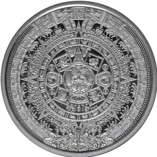 1\u002F4\u0020oz\u0020Aztec\u0020Calendar\u0020Silver\u0020Round