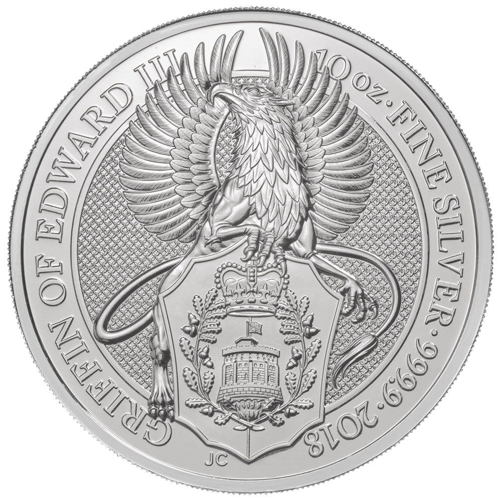2018\u002010\u0020oz\u0020Silver\u0020Queen\u0027s\u0020Beasts\u0020Griffin\u0020of\u0020Edward