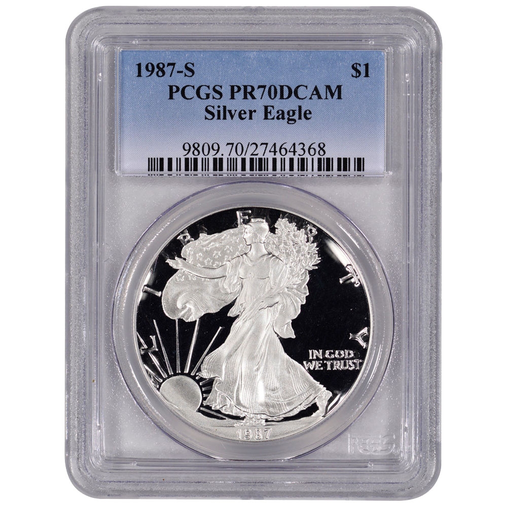 1987\u002DS\u0020PCGS\u0020PR\u002D70\u0020American\u0020Silver\u0020Eagle\u0020Proof\u0020Coin