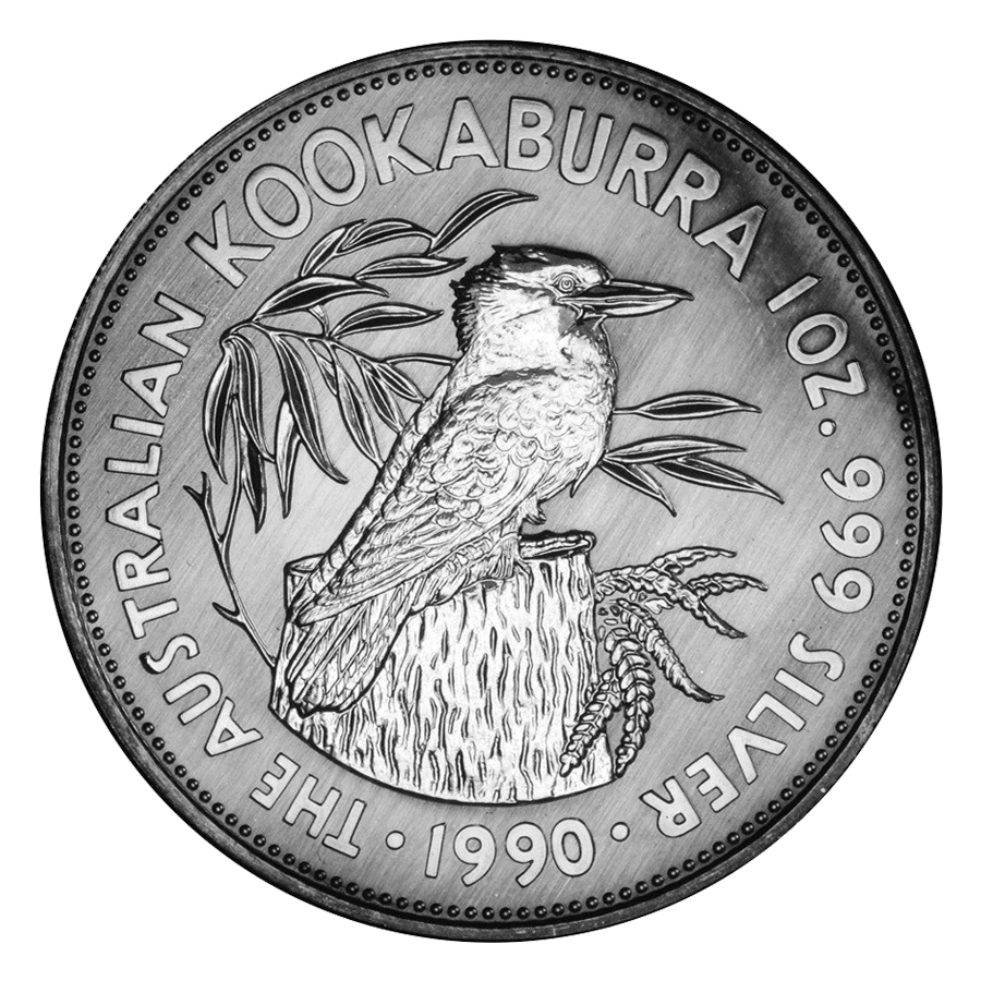 1990\u00201\u0020oz\u0020Australian\u0020Kookaburra\u0020Silver\u0020Coin