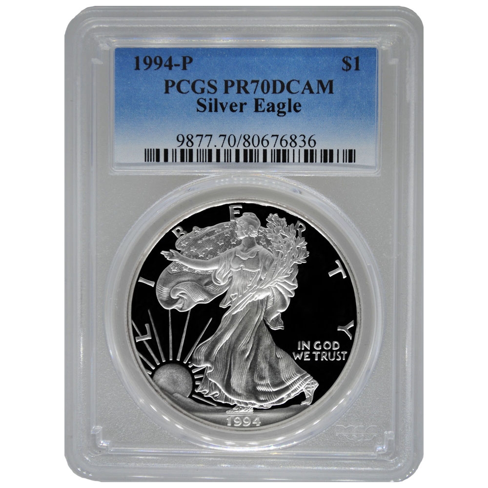 1994\u002DP\u0020PCGS\u0020PR\u002D70\u0020American\u0020Silver\u0020Eagle\u0020Proof\u0020Coin