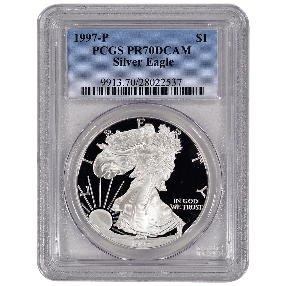 1997\u002DP\u0020PCGS\u0020PR\u002D70\u0020American\u0020Silver\u0020Eagle\u0020Proof\u0020Coin