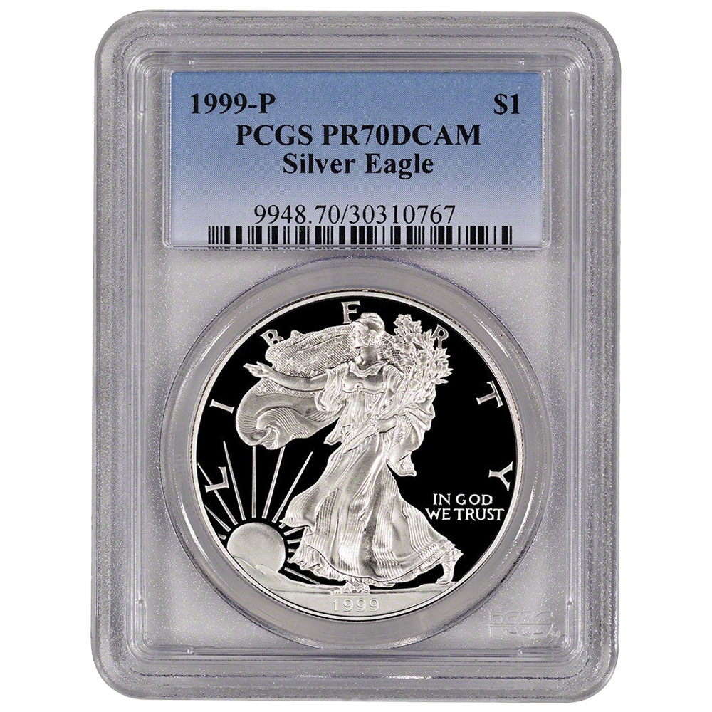 1999\u002DP\u0020PCGS\u0020PR\u002D70\u0020American\u0020Silver\u0020Eagle\u0020Proof\u0020Coin