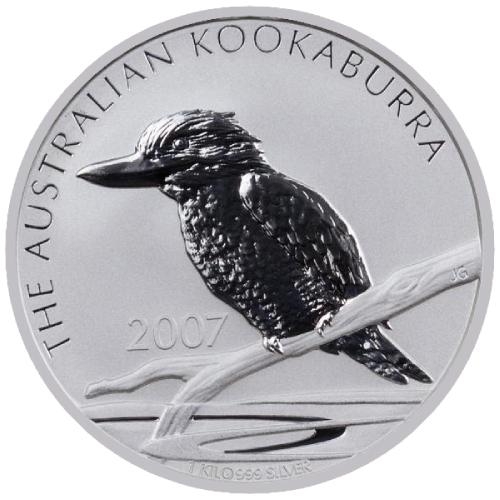 2007\u00201\u0020Kilo\u0020Australian\u0020Kookaburra\u0020Silver\u0020Coin
