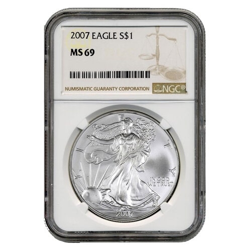 2007\u0020NGC\u0020MS\u002D69\u0020American\u0020Silver\u0020Eagle\u0020Coin\u0020\u0028Brown\u0020Label\u0029