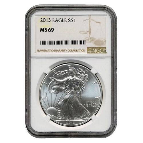 2013\u0020NGC\u0020MS\u002D69\u0020American\u0020Silver\u0020Eagle\u0020Coin\u0020\u0028Brown\u0020Label\u0029
