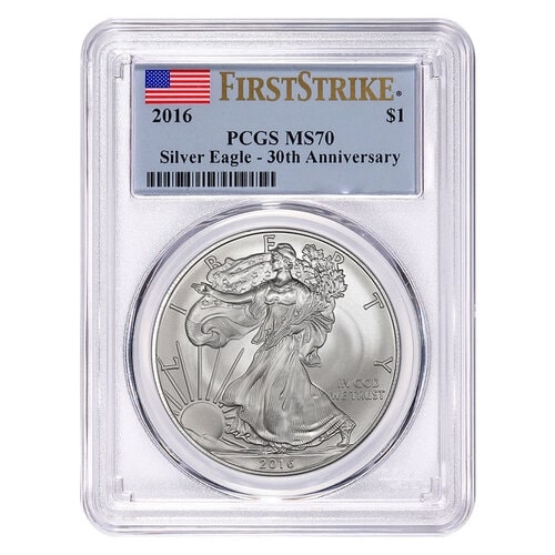 2016\u0020American\u0020Silver\u0020Eagle\u0020\u002D\u002030th\u0020Anniversary\u0020\u002D\u0020First\u0020Strike\u0020MS\u002D70\u0020PCGS\u0020Certified