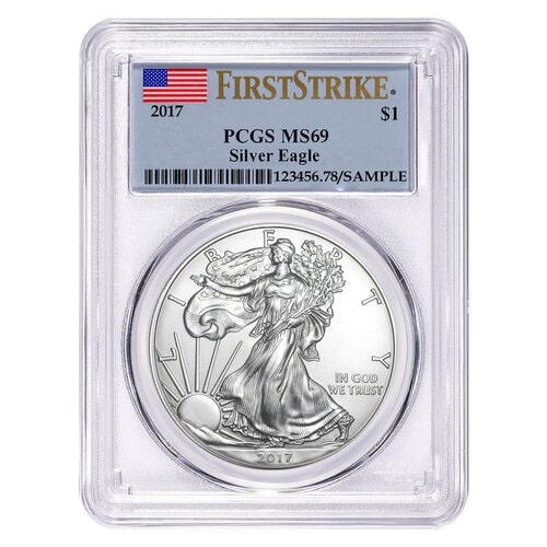 2017\u0020PCGS\u0020MS\u002D69\u0020First\u0020Strike\u0020American\u0020Silver\u0020Eagle