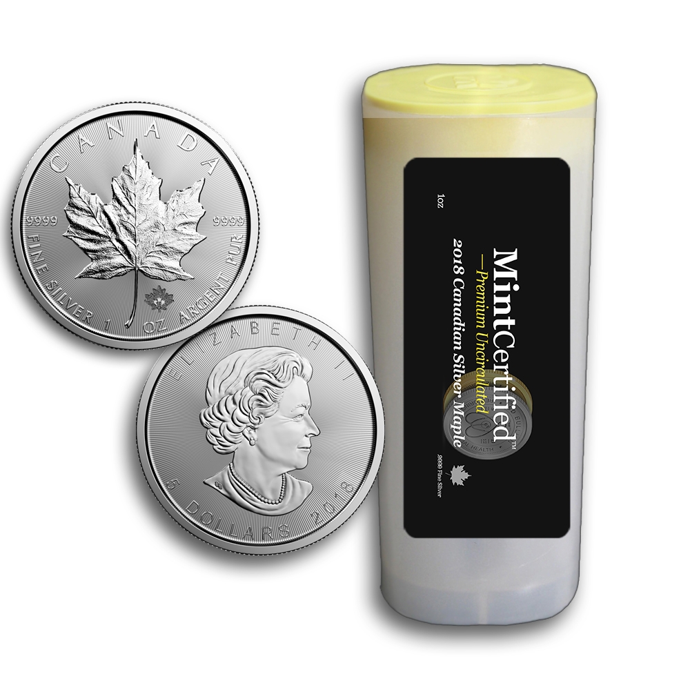 2018\u0020Canadian\u0020Silver\u0020Maple\u0020Leaf\u0020Tube\u0020\u007C\u0020MintCertified\u2122