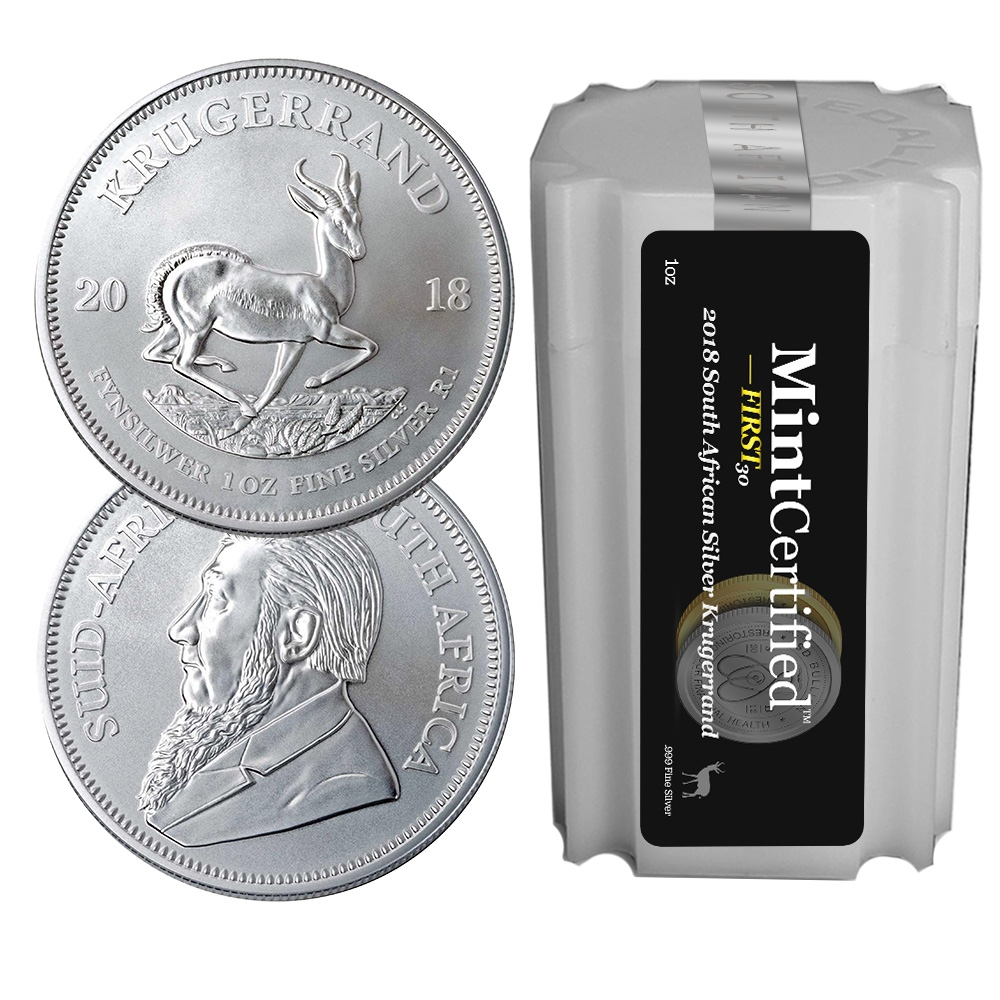 2018\u0020South\u0020African\u0020Silver\u0020Krugerrand\u0020Coin\u00201\u0020oz\u0020\u002D\u0020MintCertified\u2122\u0020FIRST30