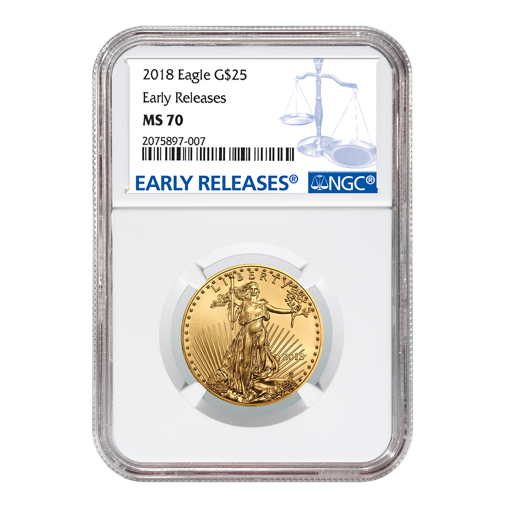 2018\u00201\u002F2\u0020oz\u0020NGC\u0020MS\u002D70\u0020Early\u0020Releases\u0020Gold\u0020American\u0020Eagle