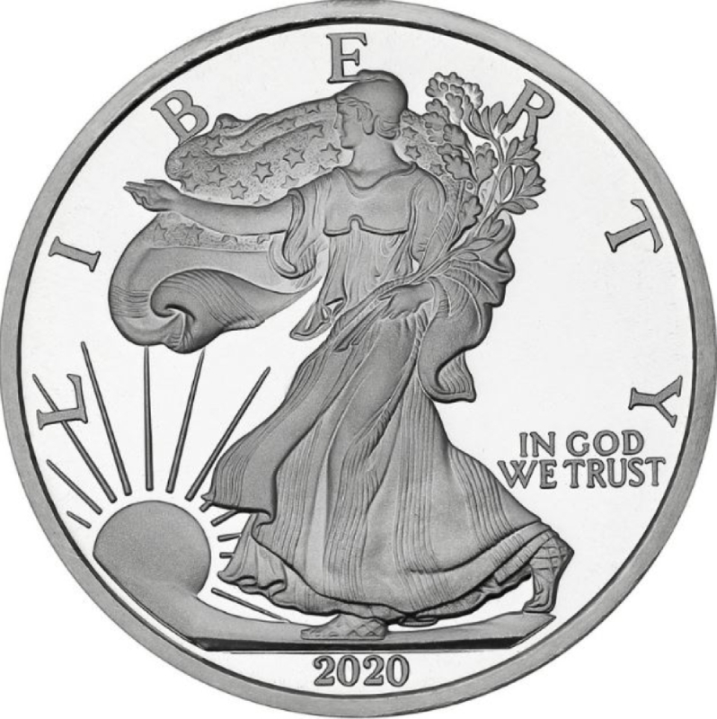 2020\u00205\u0020oz\u0020American\u0020Silver\u0020Eagle\u0020Replica\u0020Round