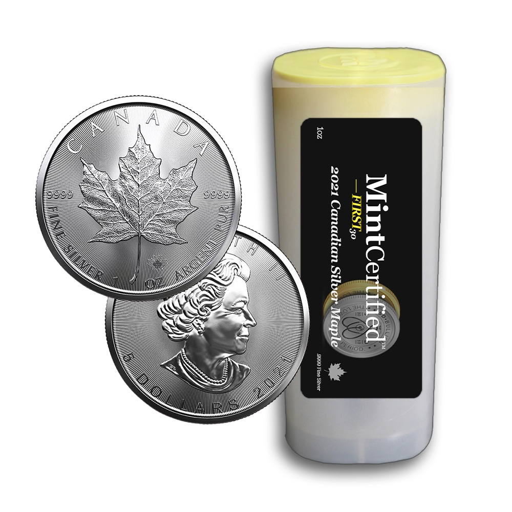 2021\u0020Silver\u0020Maple\u0020Leaf\u0020Tube\u0020\u002D\u0020MintCertified\u2122\u0020FIRST30