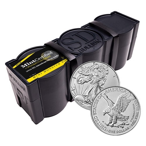 2021\u0020\u0028S\u0029\u0020American\u0020Silver\u0020Eagle\u0020Mini\u0020Monster\u0020Box\u0020\u002D\u0020MintCertified\u2122\u0020Bridge\u0020Label\u0020\u0028100\u0020Count,\u0020Type\u00202\u0029