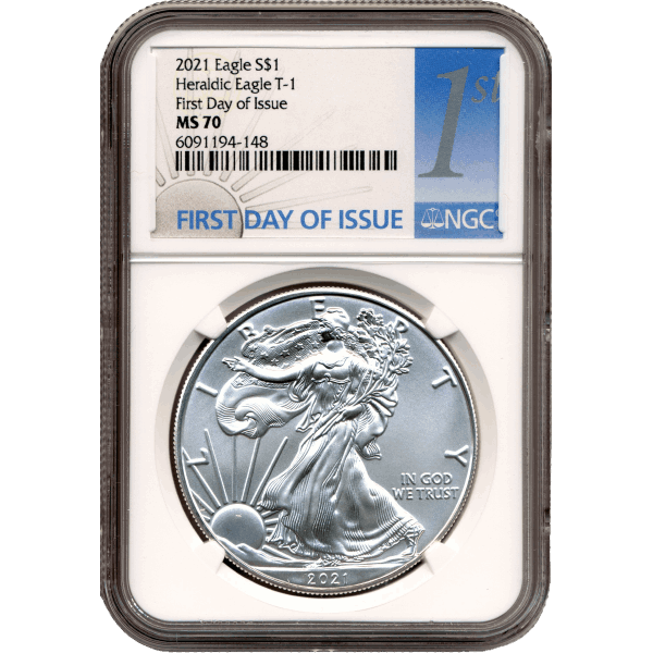 2021\u0020NGC\u0020MS\u002D70\u0020First\u0020Day\u0020Of\u0020Issue\u0020American\u0020Silver\u0020Eagle