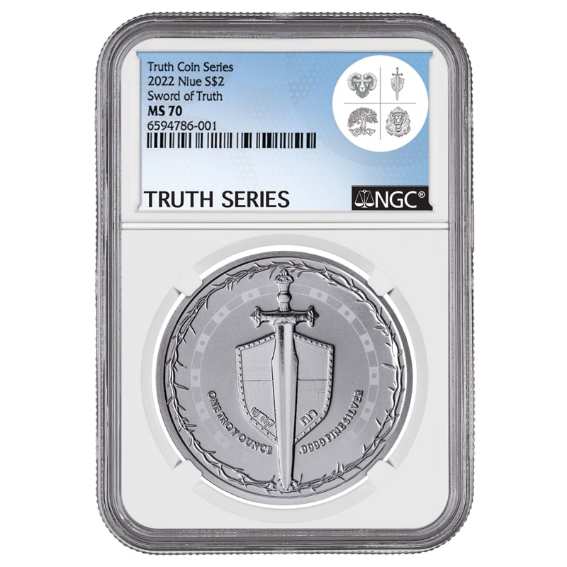 2022\u00201\u0020oz\u0020NGC\u0020MS\u002D70\u0020Sword\u0020of\u0020Truth\u0020Silver\u0020Coin