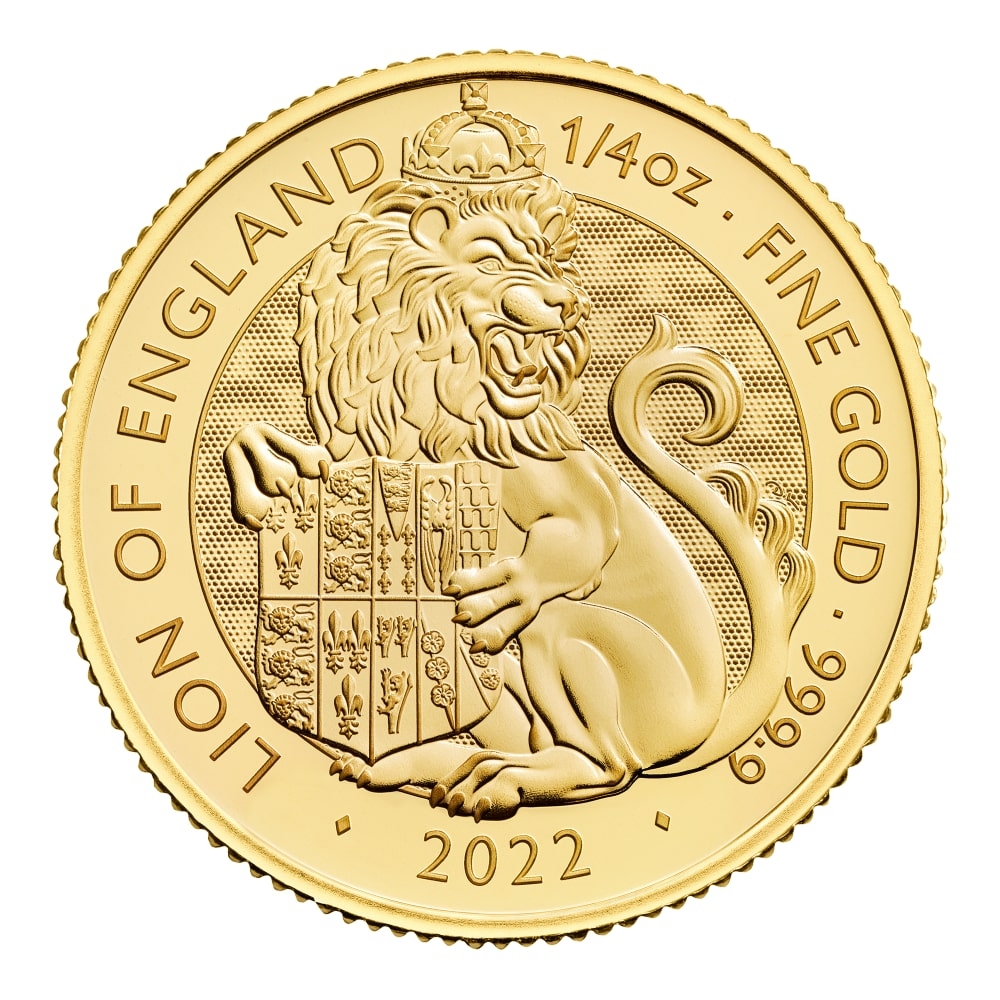 2022\u00201\u002F4\u0020oz\u0020Tudor\u0020Beasts\u0020Lion\u0020of\u0020England\u0020Gold\u0020Coin