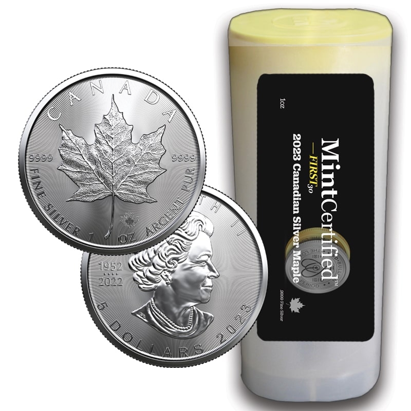 2023\u0020Canadian\u0020Silver\u0020Maple\u0020Leaf\u0020Coin\u0020Roll\u0020\u002D\u0020MintCertified\u2122\u0020First30\u0020\u007C\u0020Sealed\u0020Tube