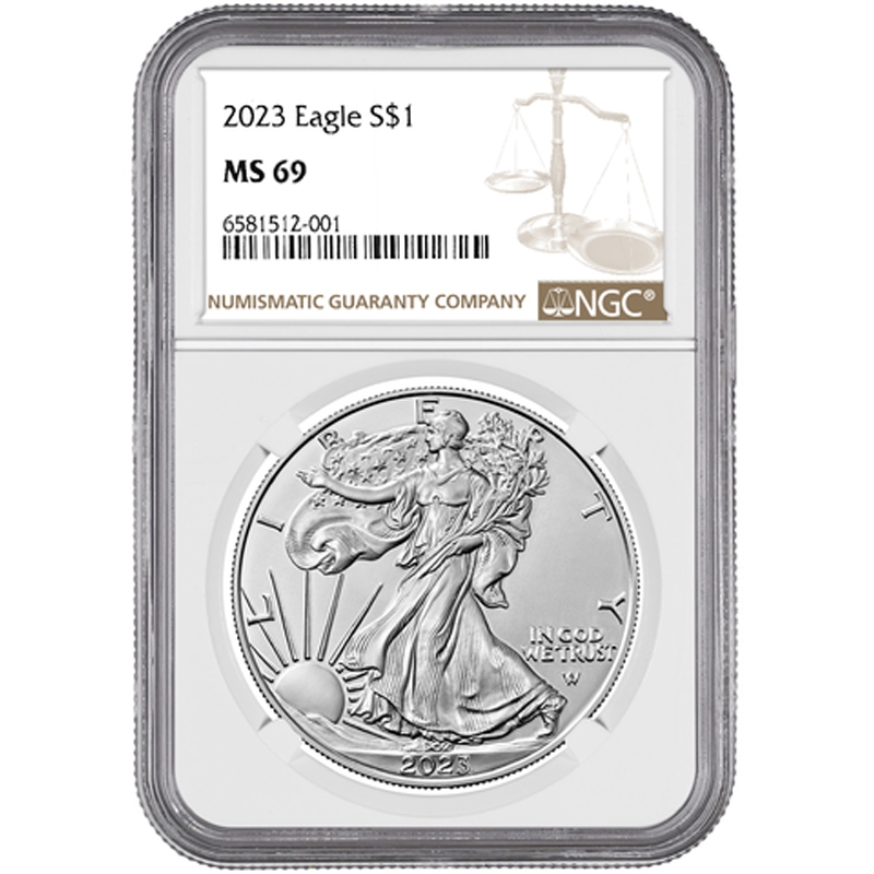 2023\u0020NGC\u0020MS\u002D69\u00201\u0020oz\u0020American\u0020Silver\u0020Eagle\u0020Coin