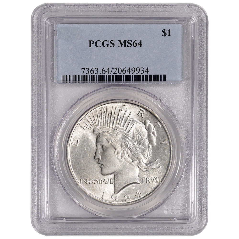 1922\u002D1935\u0020PCGS\u0020MS\u002D64\u0020Peace\u0020Silver\u0020Dollar\u0020\u002D\u0020Random\u0020Year