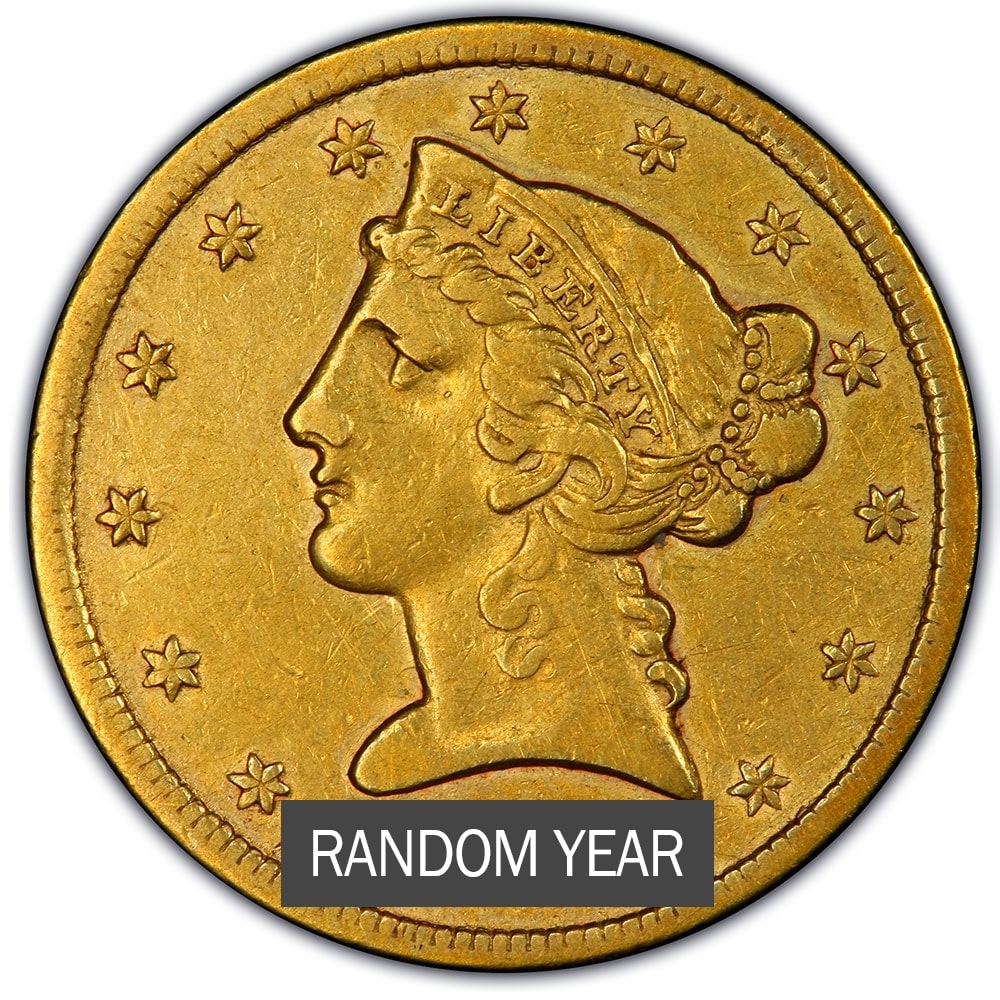 \u00245\u0020Liberty\u0020Half\u0020Eagle\u0020Gold\u0020Coin\u0020\u0028VF\u002B\u0029\u0020\u002D\u0020Random\u0020Year