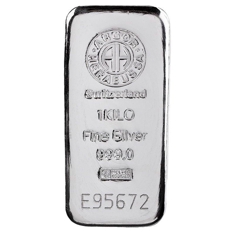 1\u0020Kilo\u0020Argor\u002DHeraeus\u0020Silver\u0020Bar