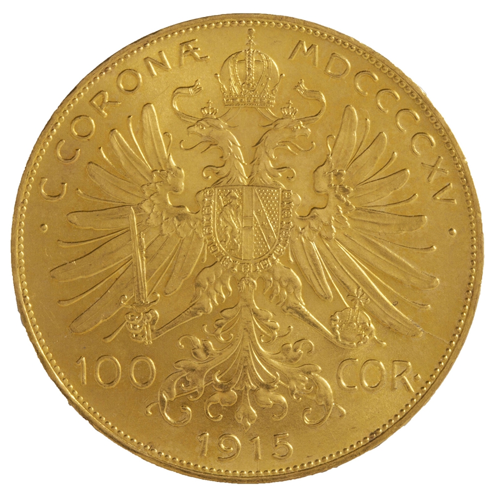 1915\u0020Austrian\u0020Gold\u0020100\u0020Corona\u0020BU\u0020\u0028Restrike\u0029