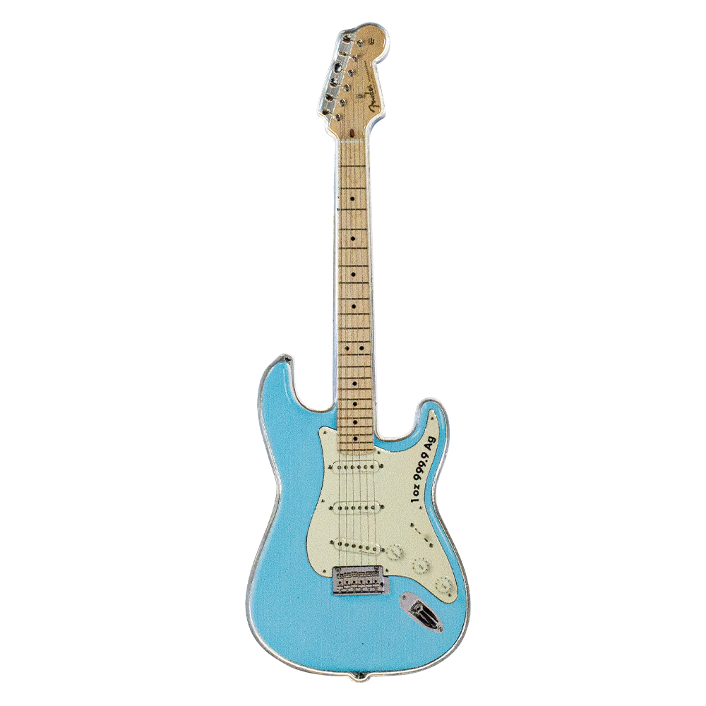 2023\u00201\u0020oz\u0020Fender\u0020Stratocaster\u0020Daphne\u0020Blue\u0020Silver\u0020Coin