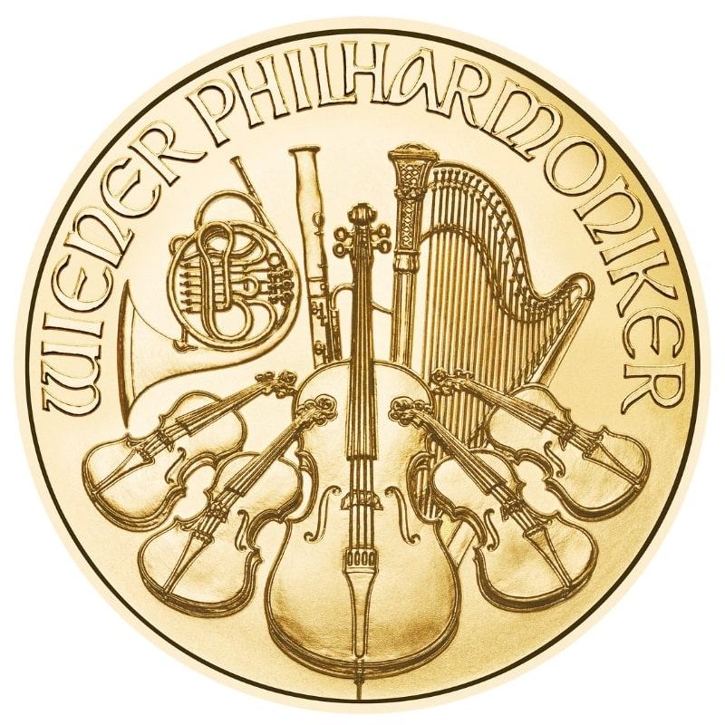 2023\u00201\u002F4\u0020oz\u0020Austrian\u0020Gold\u0020Philharmonic\u0020Coin\u0020BU