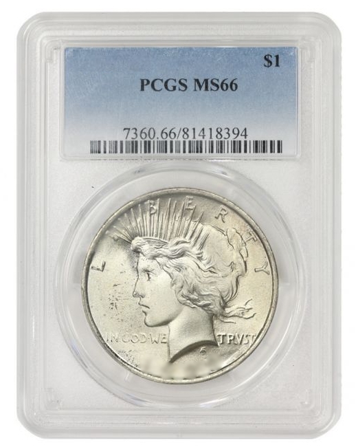 1922\u002D1935\u0020PCGS\u0020MS\u002D66\u0020Peace\u0020Silver\u0020Dollar\u0020\u002D\u0020Random\u0020Year