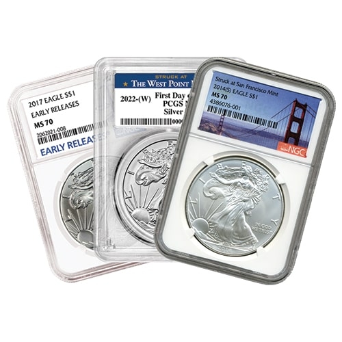 Random\u0020US\u0020Silver\u0020Eagle\u0020NGC\u002FPCGS\u0020MS\u002D70\u0020Coin