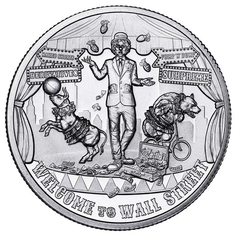 2022\u00202\u0020oz\u0020Welcome\u0020to\u0020Wall\u0020Street\u0020High\u0020Relief\u0020Silver\u0020Round