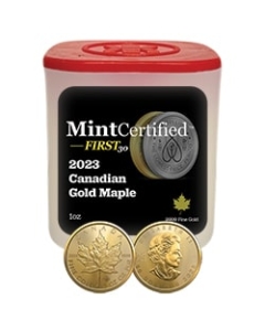 2023 RC Gold Maple MintCertified First30 1 oz Coin | Sealed Tube 2023 RC Gold Maple MintCertified First30 1 oz Coin | Sealed Tube
