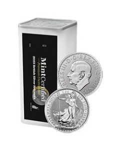 2023 1 oz Silver Britannia Coin Roll - Mint Certified™ (King Charles III) - Tube 2023 1 oz Silver Britannia Coin Roll - Mint Certified™ (King Charles III) - Tube