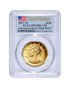 PCGS PR-70 2017 Gold High Relief American Liberty Coin - 225th Anniversary Release