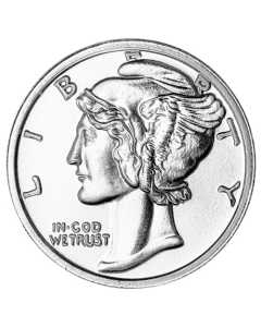 1 oz Mercury Dime Silver Round