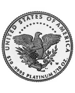 1/10 oz American Platinum Eagle Proof Coin - Random Year - Reverse