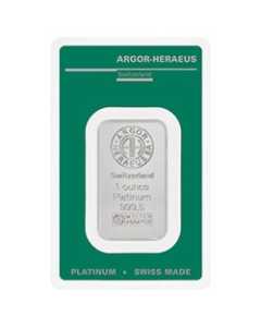 Argor-Heraeus Platinum 1 oz Bar - Front