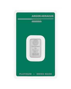 Argor-Heraeus Platinum 5 gram Bar - Front