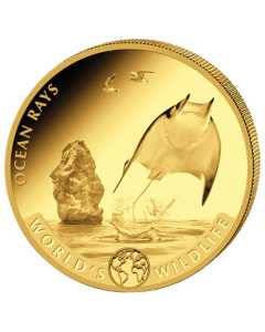 2023 1 oz Geiger Ocean Ray Gold Coin - World's Wildlife