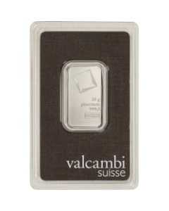 Valcambi Platinum Bar In Assay Card 20 Gram