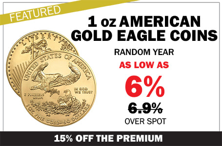 Buy 1 oz American Gold Eagle Coin - Random Year - On Sale Now