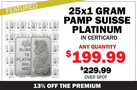 Platinum Pamp Suisse 25 x 1 gram Multigram Set - On Sale Now