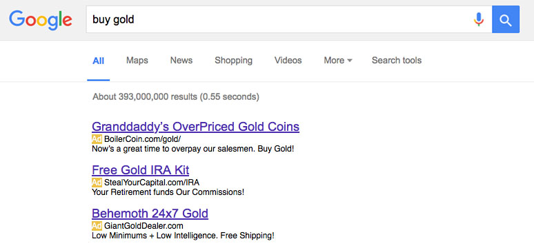 Buy Gold Google Search - How it really is