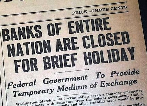 Copy of Newspaper, Bank Holiday 1933