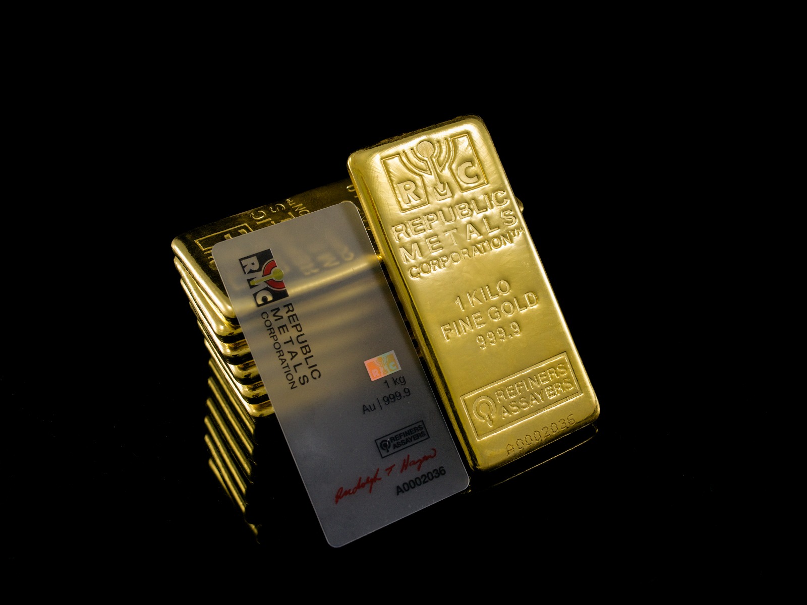 Gold assay card Gold Bullion Bar assay Republic Metals SD Bullion SDBullion.com
