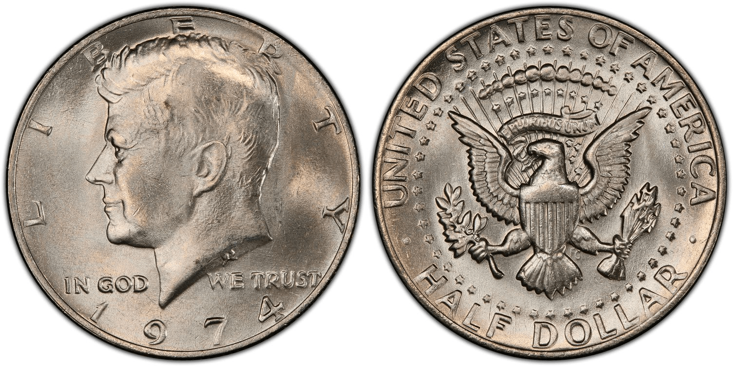 $8,000.00 Kennedy Half Dollar, 1974 MS