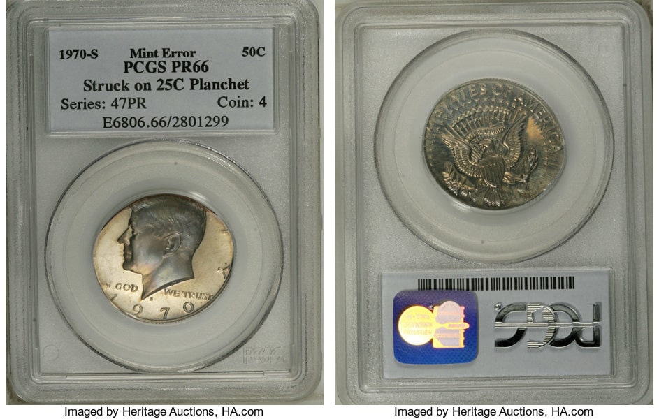 $7,475.00 Kennedy Half Dollar, 1970-S PR66