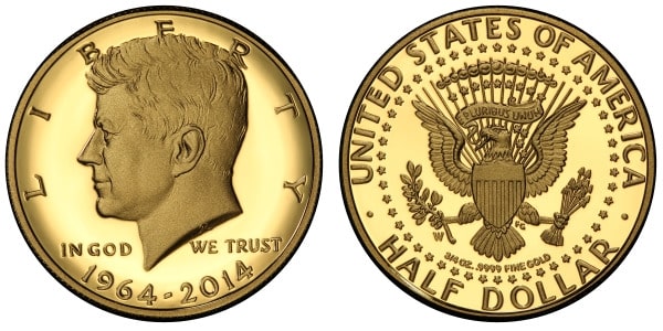 The John Kennedy Gold Half Dollar Coin 2014
