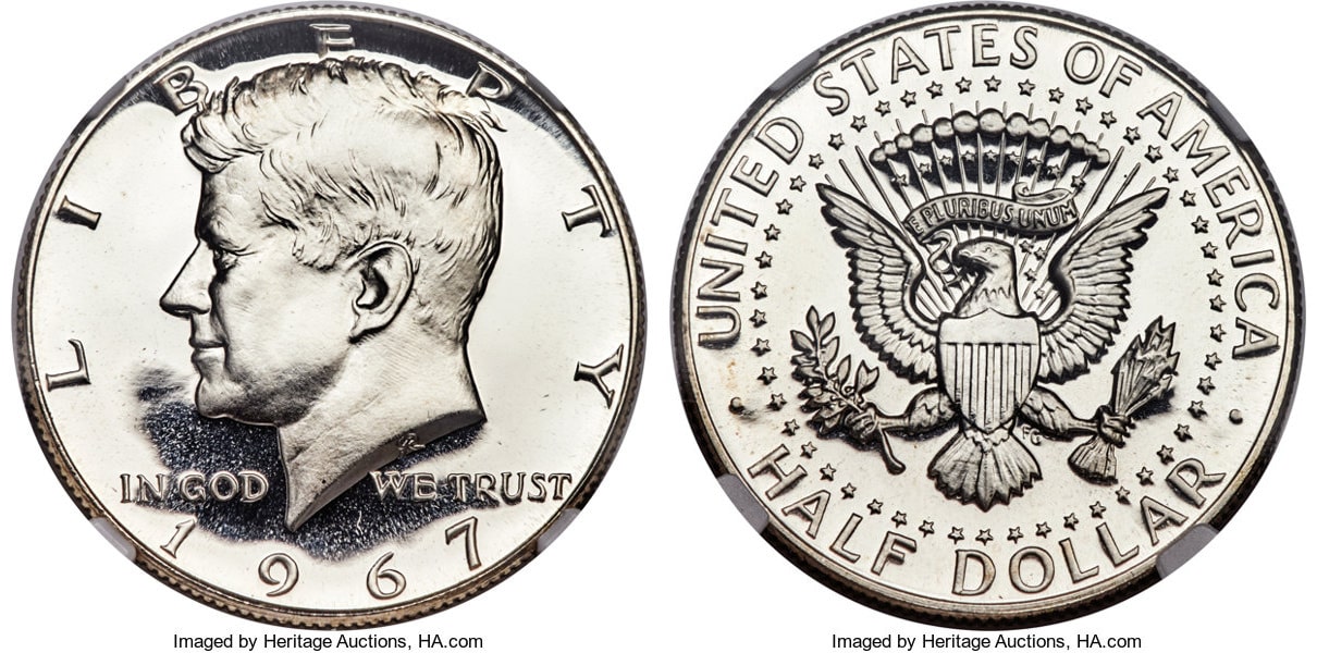 $31,200.00 1967 50C Kennedy Half Dollar SMS MS69 Ultra Cameo